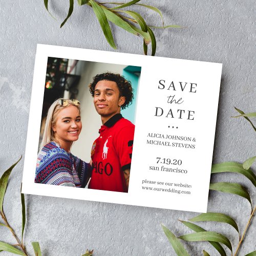 Budget simple modern photo wedding save the date