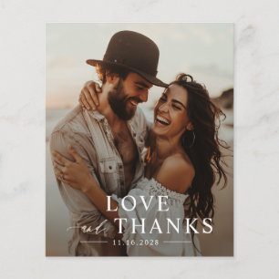 Budget Simple Modern Photo Wedding Thank You Card