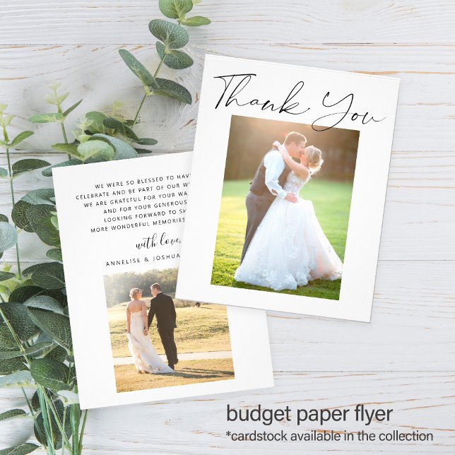 Budget simple modern photo wedding thank you flyer (Creator Uploaded)
