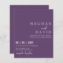 Budget Simple Modern Purple Wedding Invitation
