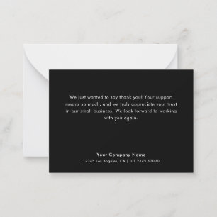 Budget   Simple Modern Small Business Thank You Note Card