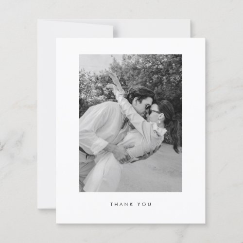 Budget Simple Modern Wedding Photo Thank You Card