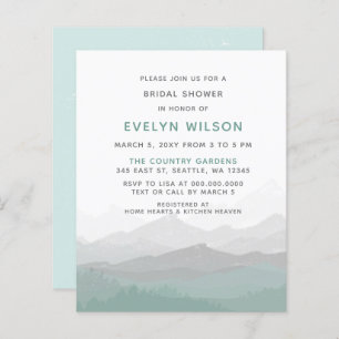 Budget Simple Mountain Bridal Shower Invitation