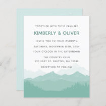 Budget Simple Mountain Wedding Invitation