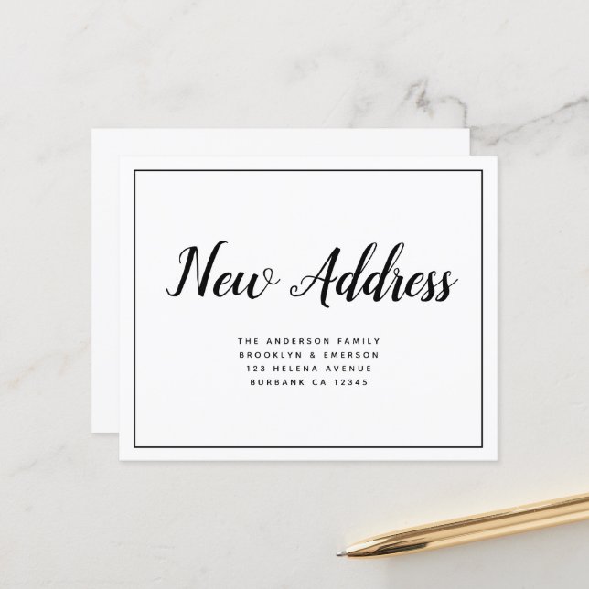 BUDGET Simple New Address Announcement  (Front/Back In Situ)