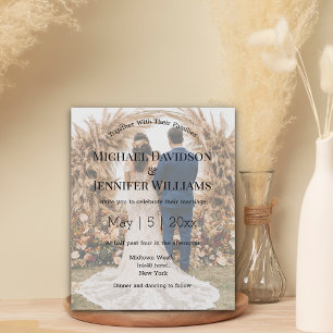 budget simple overlay photo wedding invitation
