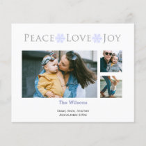 Budget Simple Peace Love Joy Photo Holiday Card