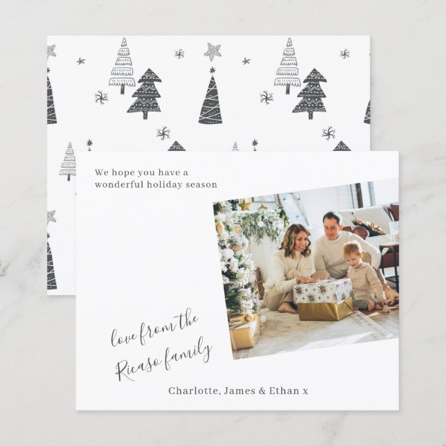 BUDGET Simple Personalized Photo Christmas Holiday (Front/Back)
