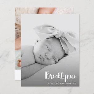 Budget Simple Photo Birth Announcement