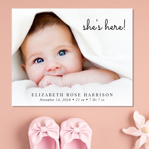 Budget Simple Photo Collage Birth Announcement