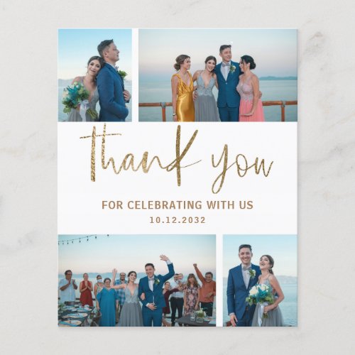 Budget Simple Photo Collage Thank you Wedding