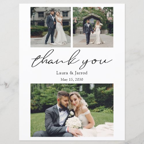 Budget Simple Photo Collage Wedding Thank You