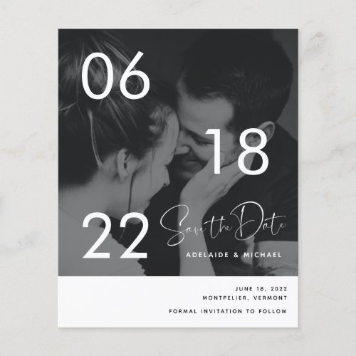 Budget Simple Photo Save The Date QR Code Flyer