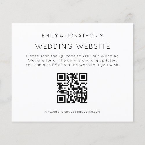 Budget Simple QR Code Wedding Website Encl