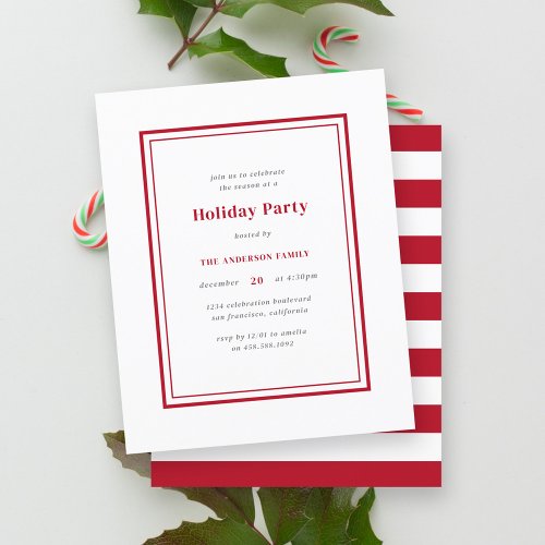 Budget Simple Red  White Christmas Holiday Party