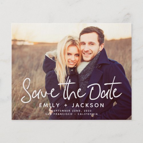 Budget Simple Save the Date Photo Announcement Flyer