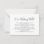 BUDGET Simple Script Our Wishing Well Wedding Note Card<br><div class="desc">BUDGET Simple Script Our Wishing Well Wedding Note Card</div>