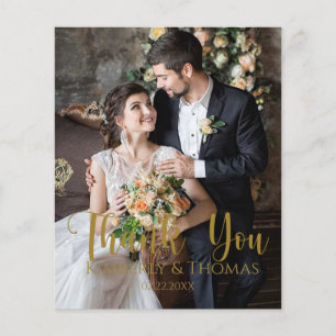 Budget Simple Script Wedding Thank You Cards Flyer