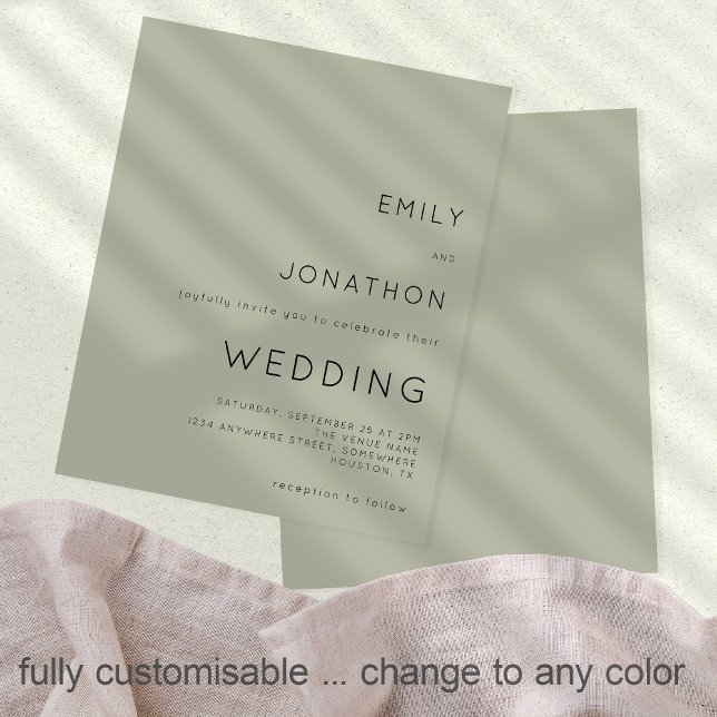 Budget Simple Soft Sage Green Wedding Invitation (Creator Uploaded)