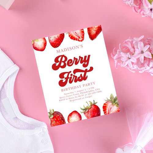 Budget Simple Strawberry Berry First Birthday 