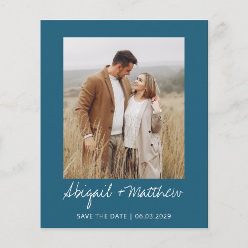 Budget Simple Teal Save The Date Invitation