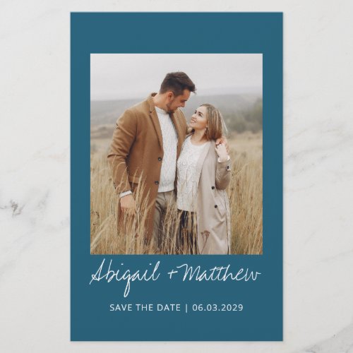 Budget Simple Teal Save The Date Invitation
