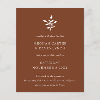 Budget Simple Terracotta Wedding Invitation