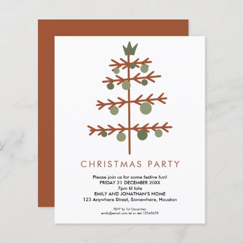 Budget Simple Tree Christmas Party Invite