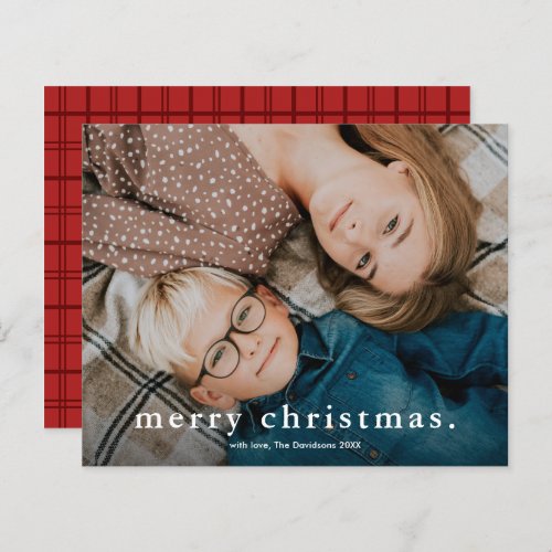 Budget Simple Type Photo Merry Christmas Card