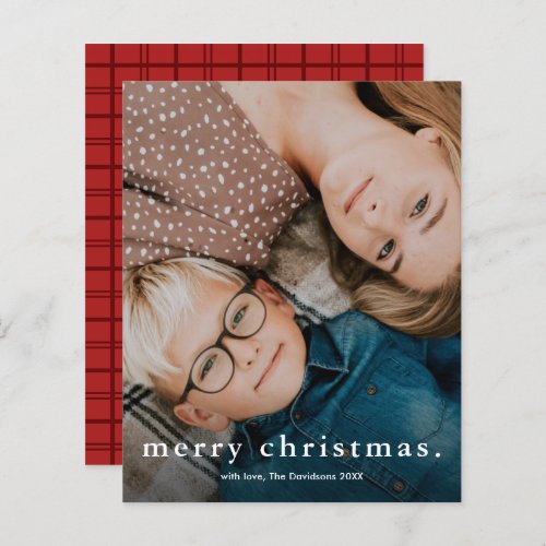 Budget Simple Type Photo Merry Christmas Card