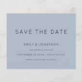 Budget Simple Typography Dusty Blue Save The Date (Front)