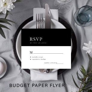 Budget simple typography minimal wedding RSVP Flye Flyer