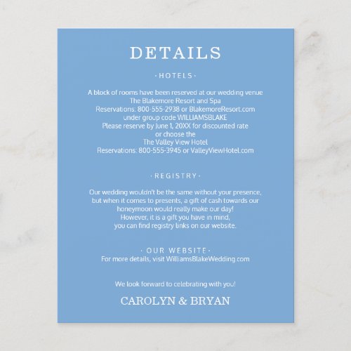 Budget Simple Wedding Details Enclosure Flyer