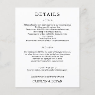 Budget Simple Wedding Details Enclosure Flyer