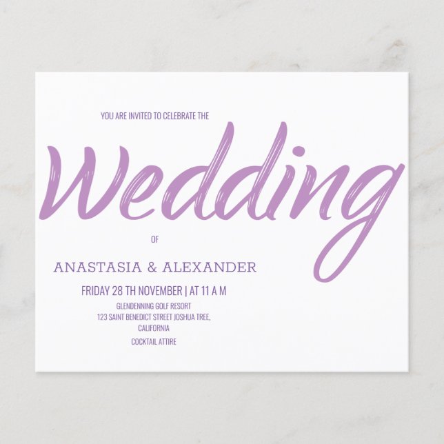 Budget /Simple wedding invitation Flyer (Front)
