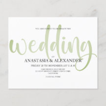 Budget Simple wedding invitation. Flyer