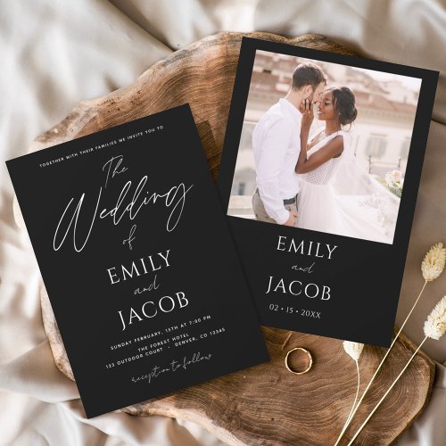 Budget Simple Wedding Photo Script Typography Flyer