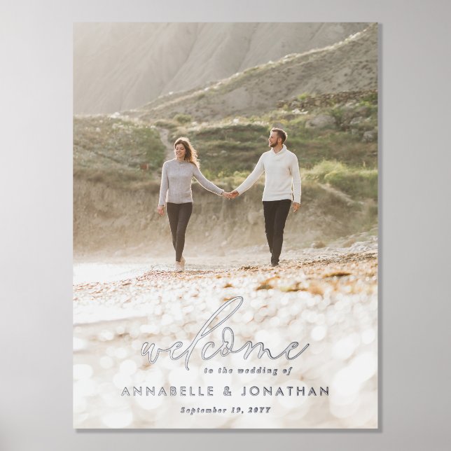 Budget simple wedding photo welcome eucalyptus foil prints (Front)