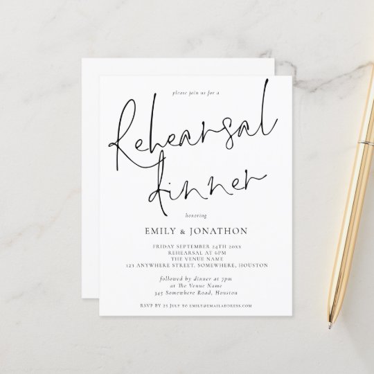 Budget Simple Wedding Rehearsal Dinner Invitation | Zazzle.com