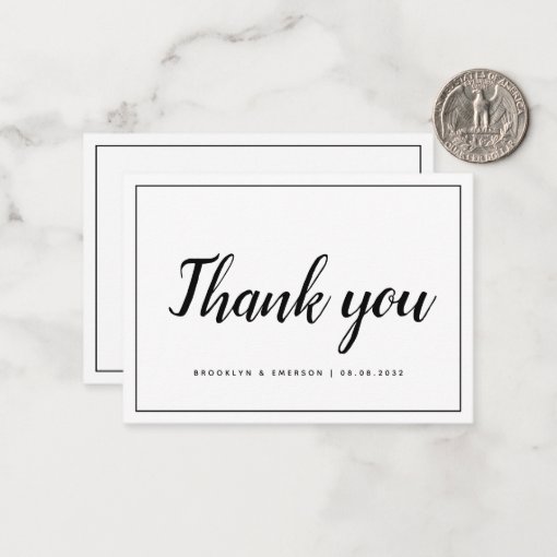 BUDGET Simple Wedding Thank You Card | Zazzle