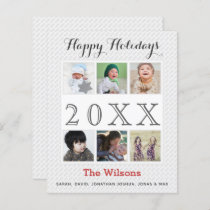 Budget Six Photos Collage Photo Holiday Card