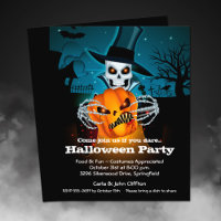 Budget Skeleton Halloween Invitation 