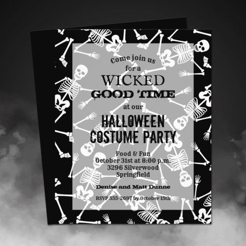 Budget Skeletons Halloween Invitation Flyer