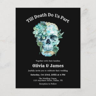 Budget Skull Gothic Halloween Wedding Invitation