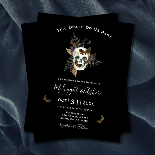 BUDGET Skull Till Death Do Us Part Wedding Invite