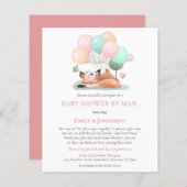 Budget Sleeping Fox Baby Shower By Mail Pink (Front/Back)