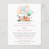 Budget Sleeping Fox Baby Shower By Mail Pink (Front)