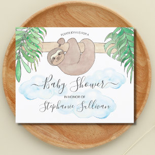 Budget Sloth Gender Neutral Baby Shower Invitation