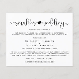 Budget Smaller Wedding Heart Announcement