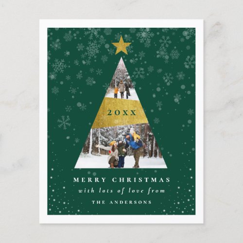 Budget Snow  Gold Christmas Tree Photo Frame